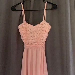 Blush chiffon prom dress